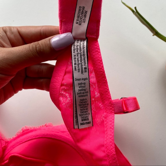 VICTORIAS SECRET PUSH UP LACE BRA 36D - Picture 5 of 5